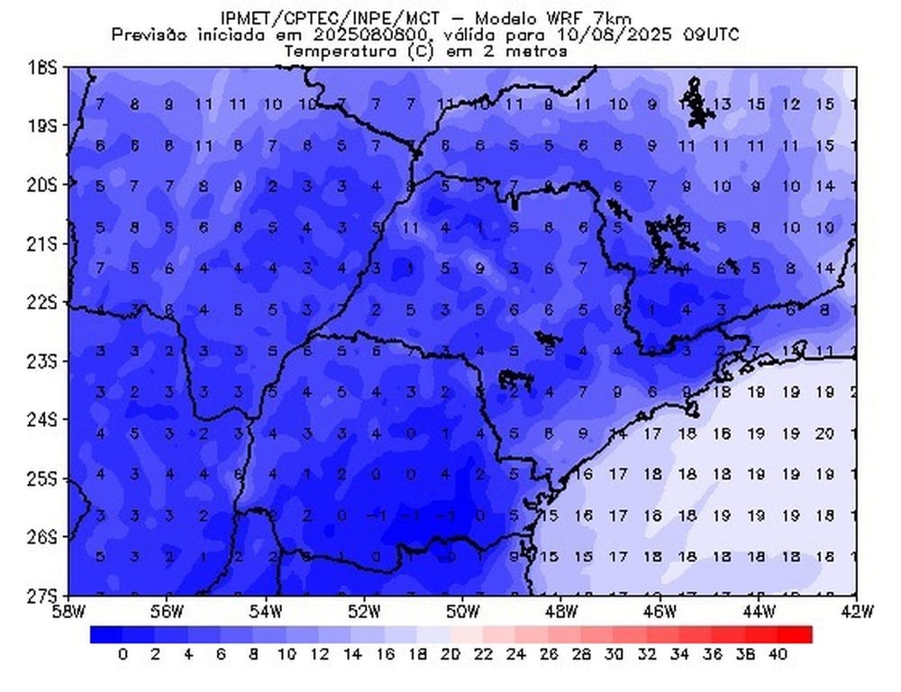 Frio intenso volta no domingo e pode trazer geada no Sul e interior do Sudeste imagem do post